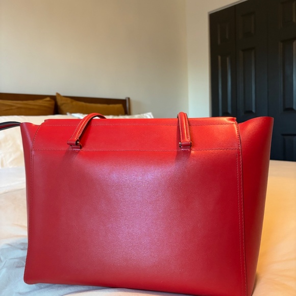 Tory Burch Parker Large Tote Cherry Apple Red - Picture 4 of 9